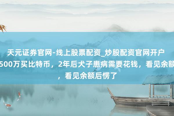 天元证券官网-线上股票配资_炒股配资官网开户 女子花500万买比特币，2年后犬子患病需要花钱，看见余额后愣了
