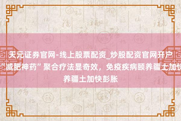 天元证券官网-线上股票配资_炒股配资官网开户 礼来“减肥神药”聚合疗法显奇效，免疫疾病颐养疆土加快彭胀