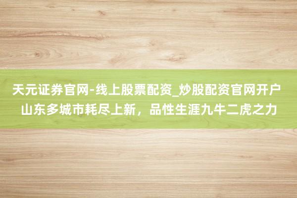 天元证券官网-线上股票配资_炒股配资官网开户 山东多城市耗尽上新，品性生涯九牛二虎之力